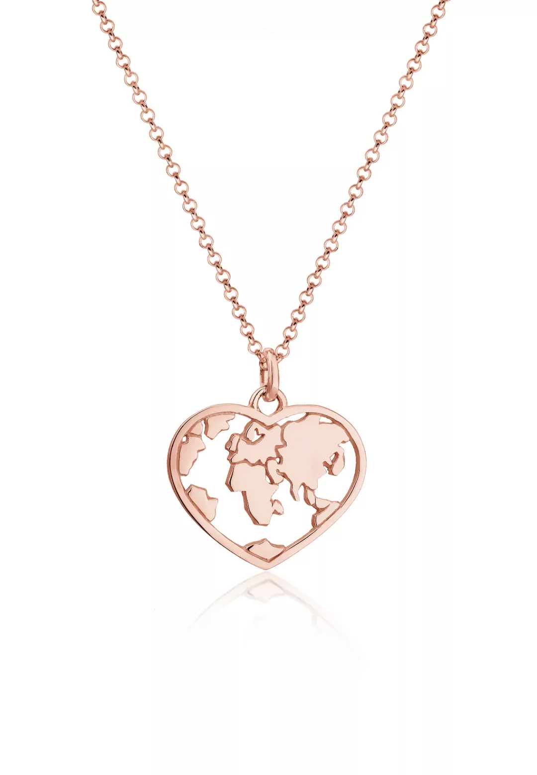 Elli Kette mit Anhänger "Herz Weltkugel Globus Erbskette Trend 925 Silber" günstig online kaufen