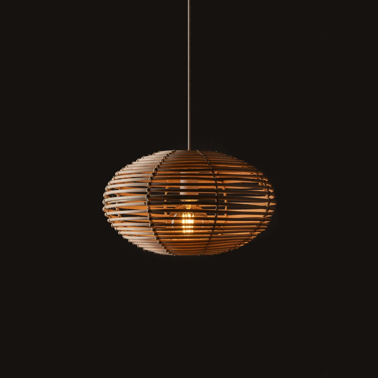 Hängeleuchte RATTAN, Ø 40 cm, naturbraun, Rattan, E27 günstig online kaufen