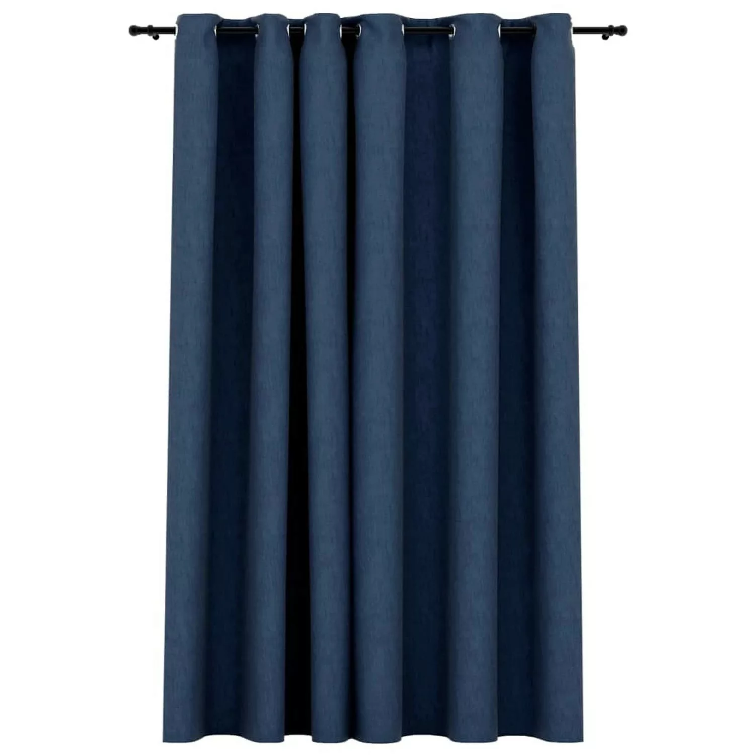 Verdunkelungsvorhänge Mit Ãsen Leinenoptik Blau 290x245 Cm günstig online kaufen