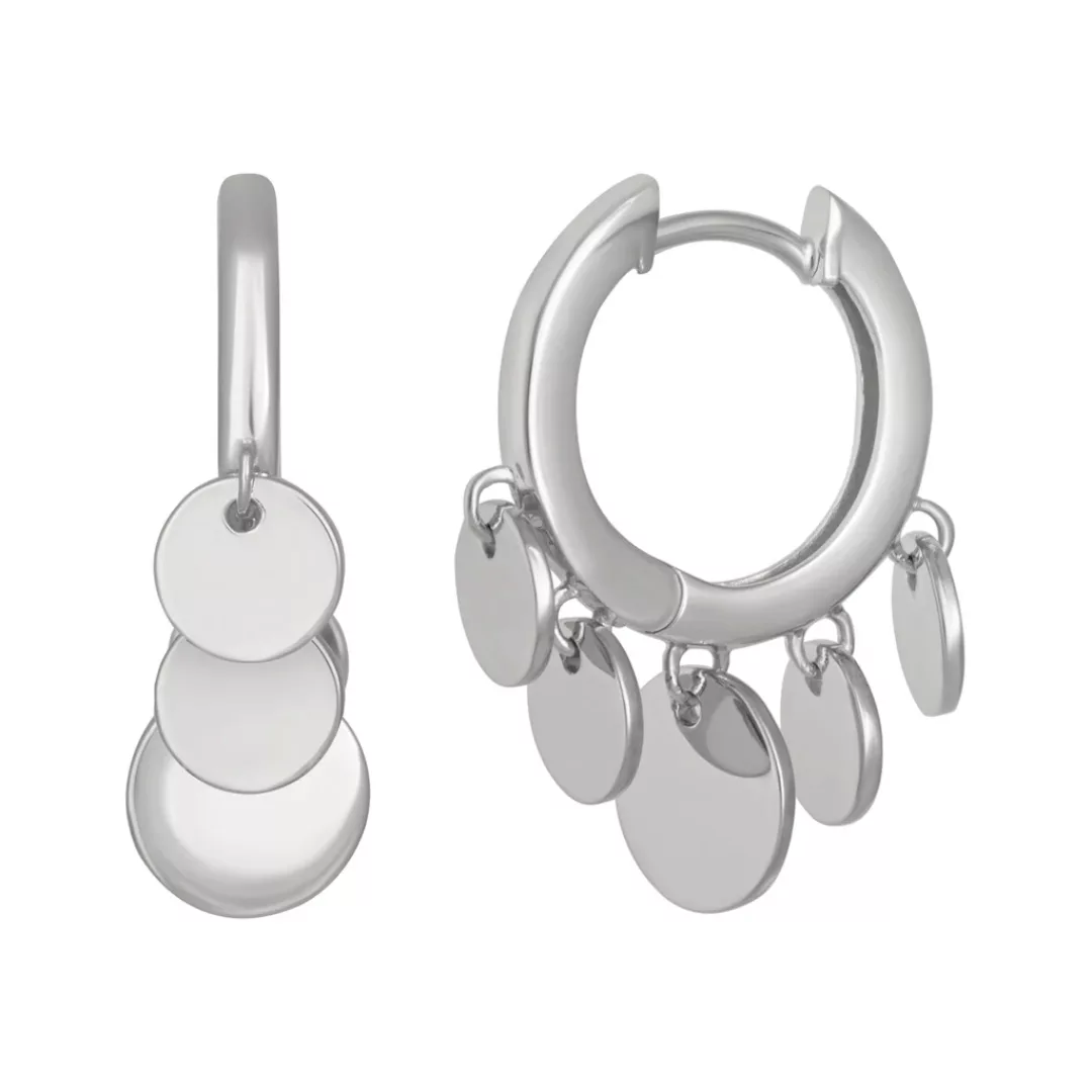 CAÏ Paar Creolen "Boho dangling hoops 925 Sterling Silber rhodiniert" günstig online kaufen