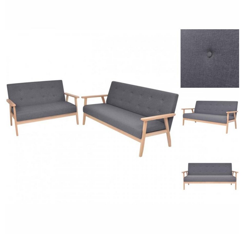 vidaXL Sofa Sofa-Set 2-tlg Stoff Dunkelgrau günstig online kaufen