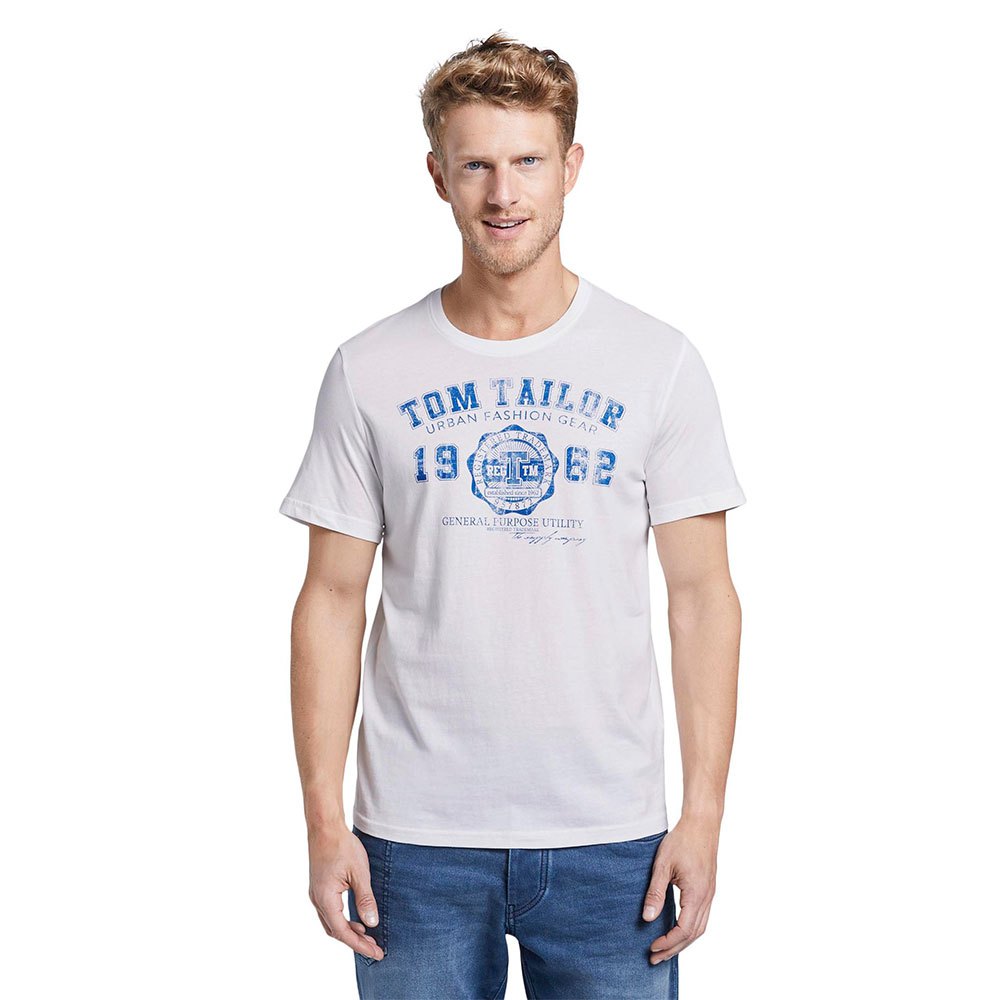 Tom Tailor Herren T-Shirt mit Logo Print - Regular Fit günstig online kaufen