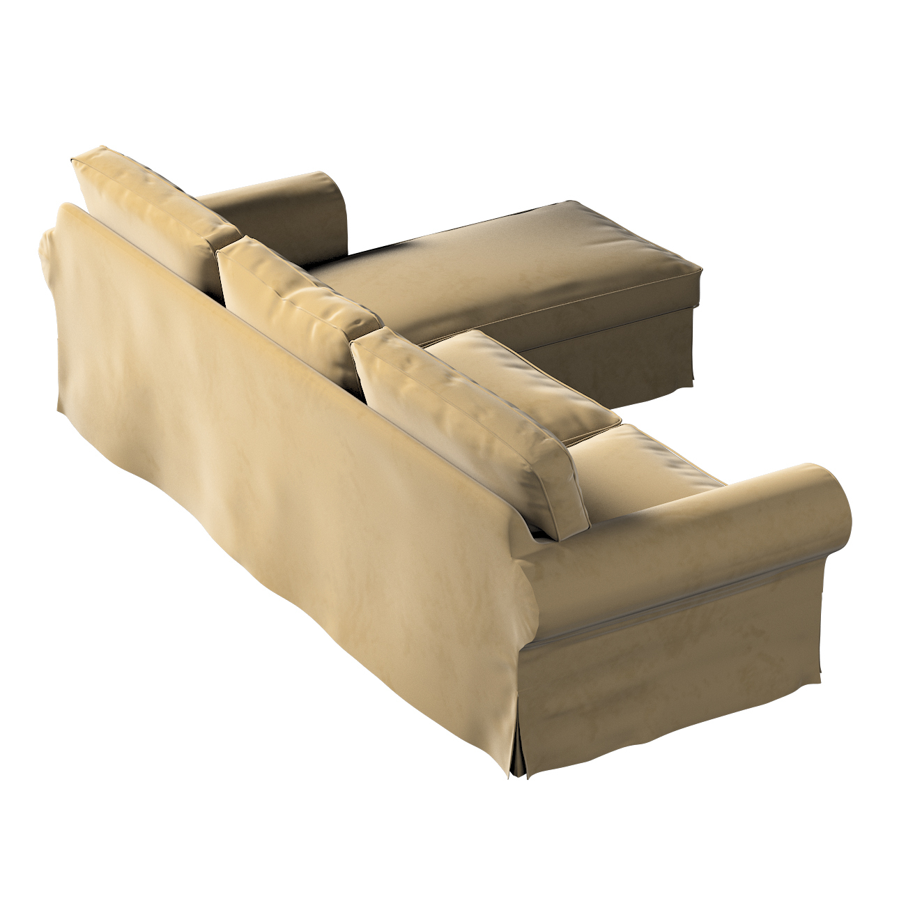 Bezug für Ektorp 2-Sitzer Sofa mit Recamiere, hellbraun, Ektorp 2-Sitzer So günstig online kaufen