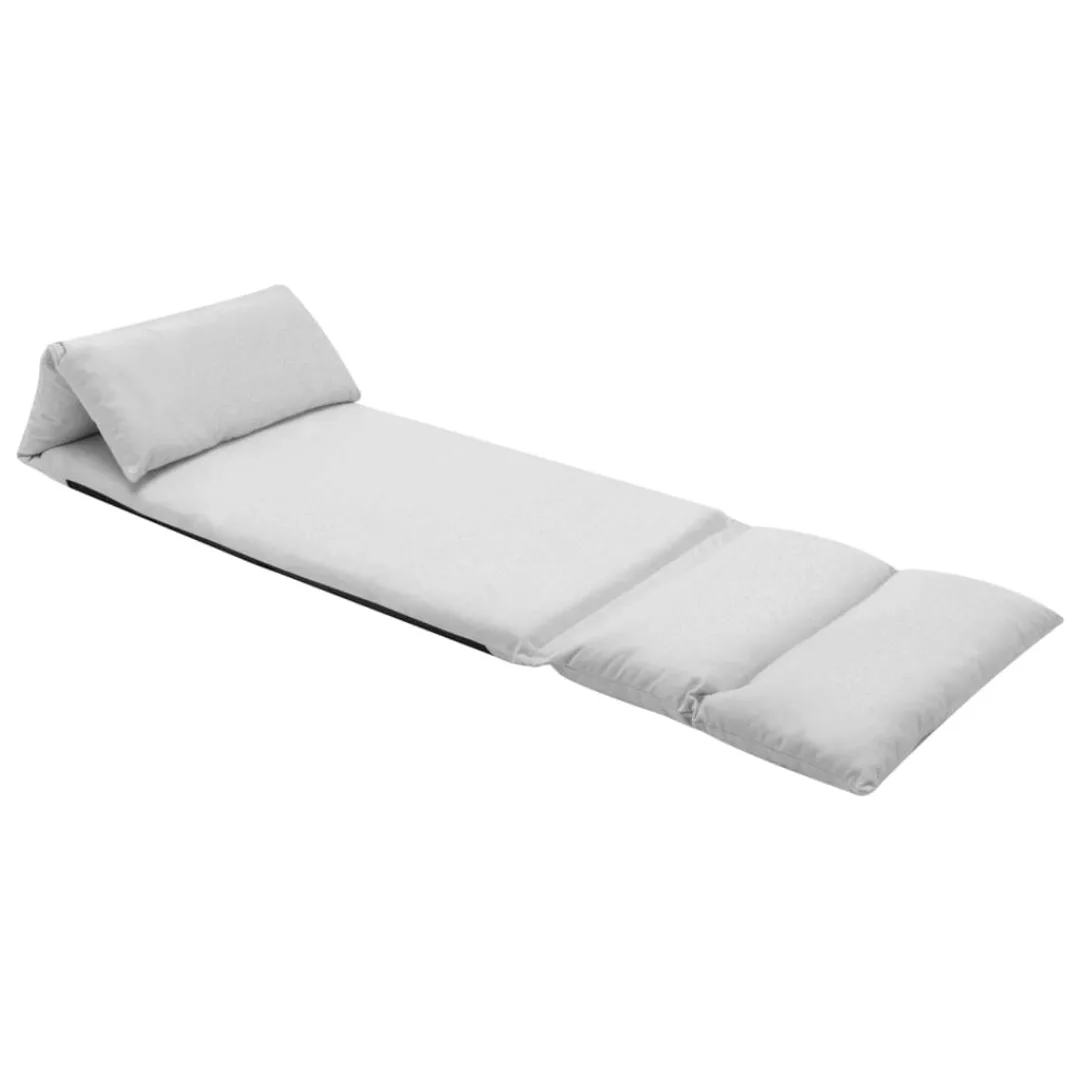 vidaXL Chaiselongue Bodenstuhl Faltbar Hellgrau Mikrofaser, günstig online kaufen