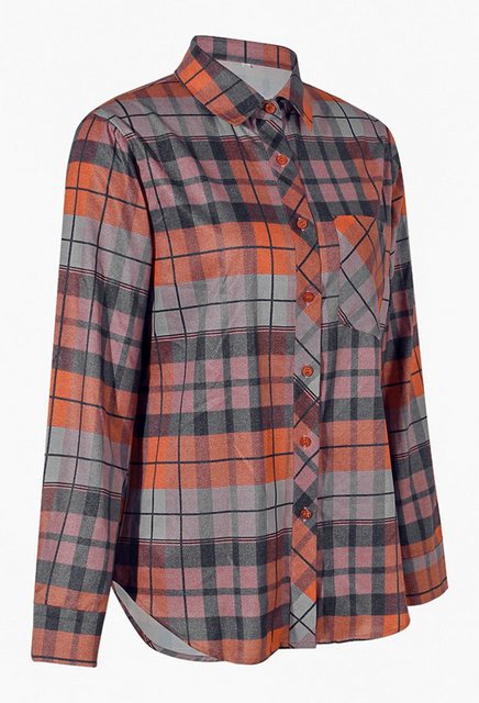 CHENIN Langarmhemd Damen Fashion Plaid Print Strickjacke Langarm Lässiges B günstig online kaufen