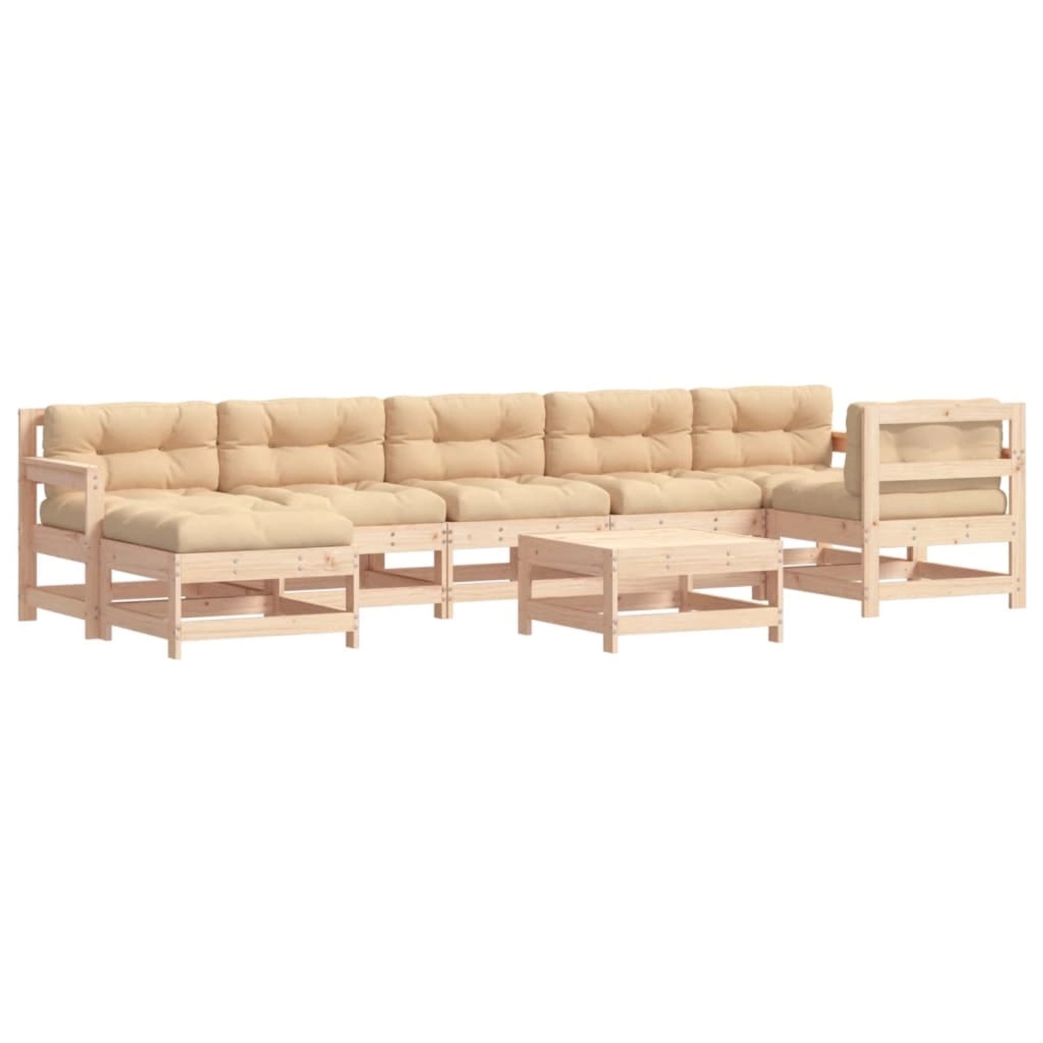 vidaXL 8-Tlg Garten-Lounge-Set mit Kissen Massivholz 3185885 günstig online kaufen