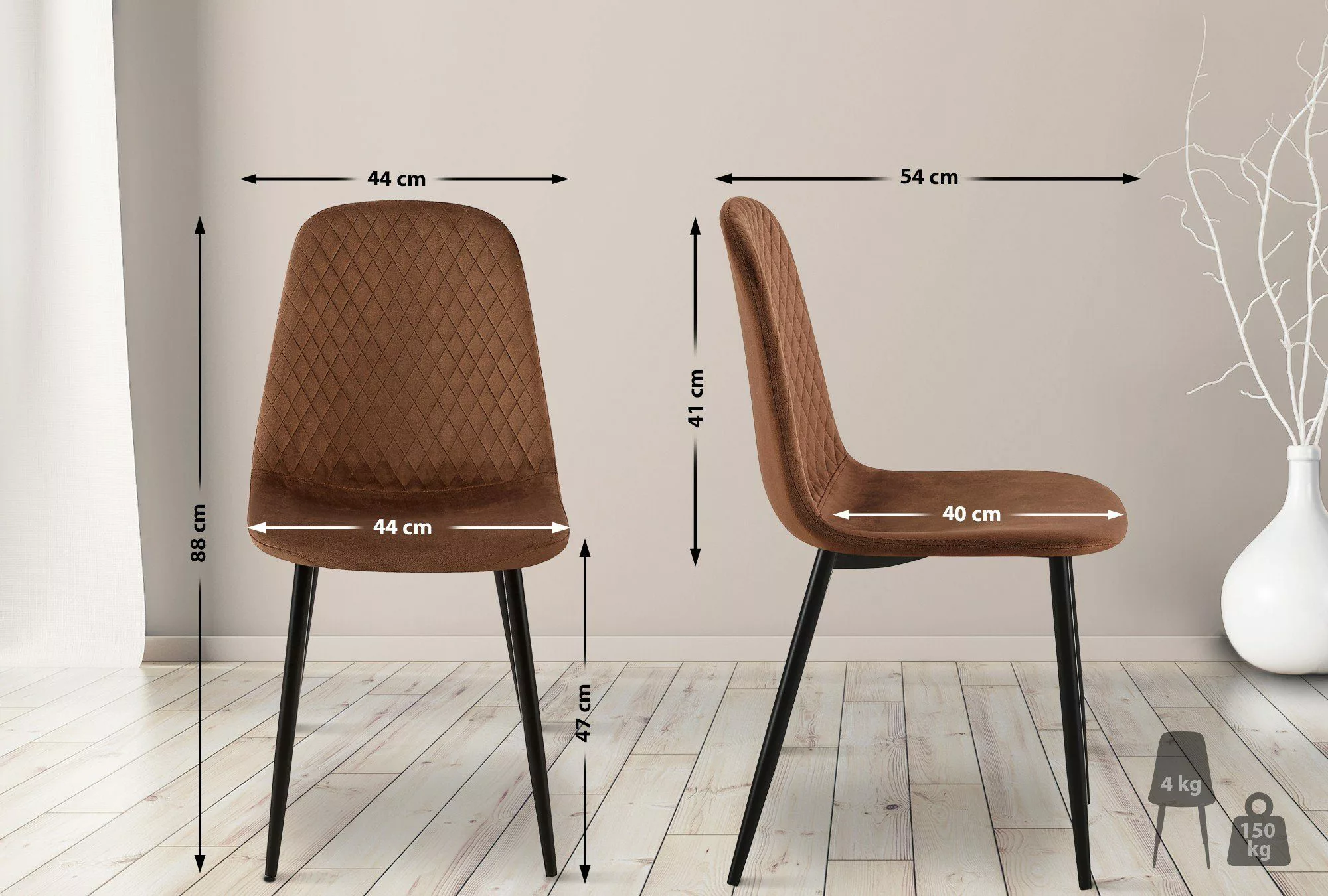 CLP Esszimmerstuhl Giverny, Samt/ Stoff, Ziernähte, günstig online kaufen
