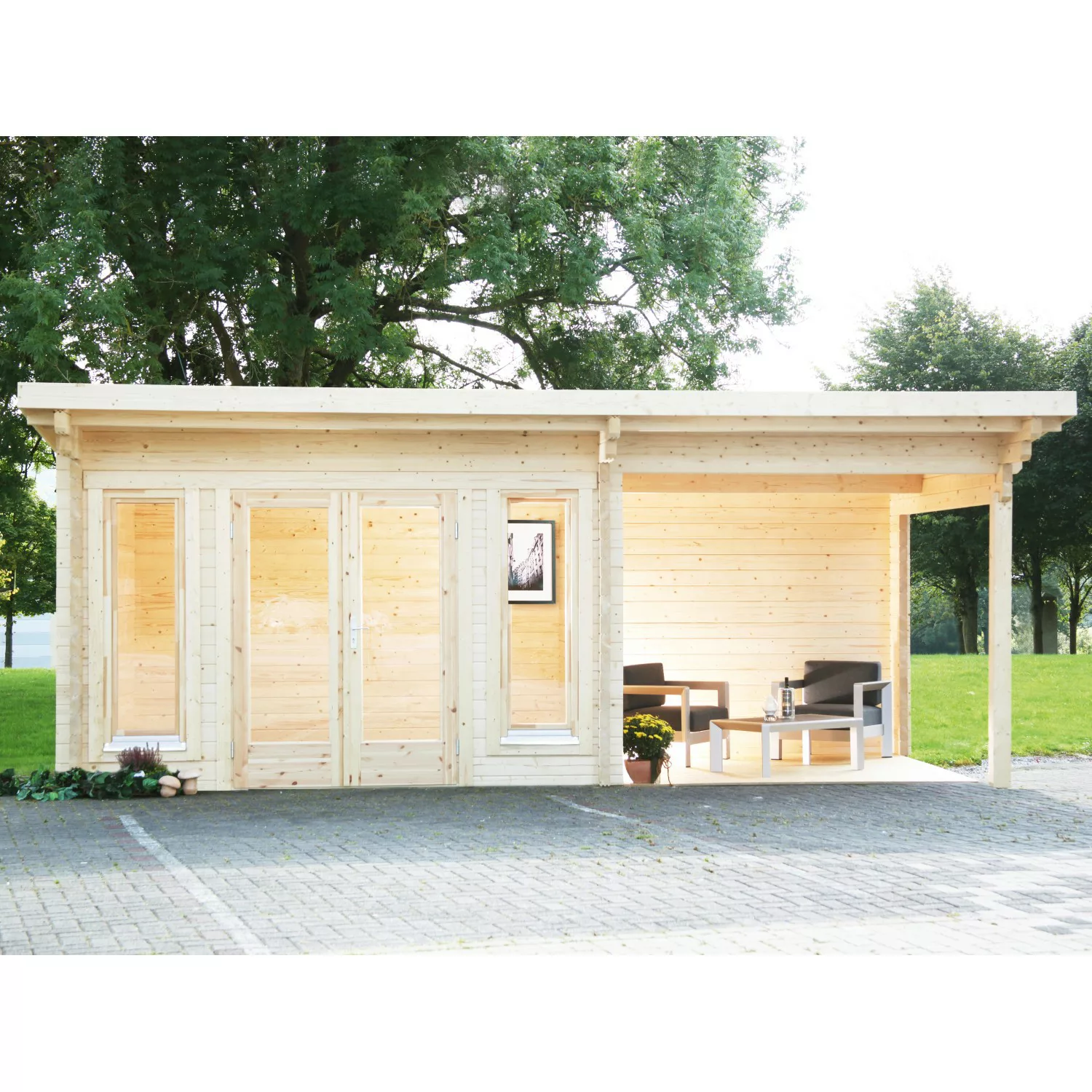 W. Finnhaus Holz-Gartenhaus/Gerätehaus Trondheim 70-B  BxT 640x360 dav. 280 günstig online kaufen