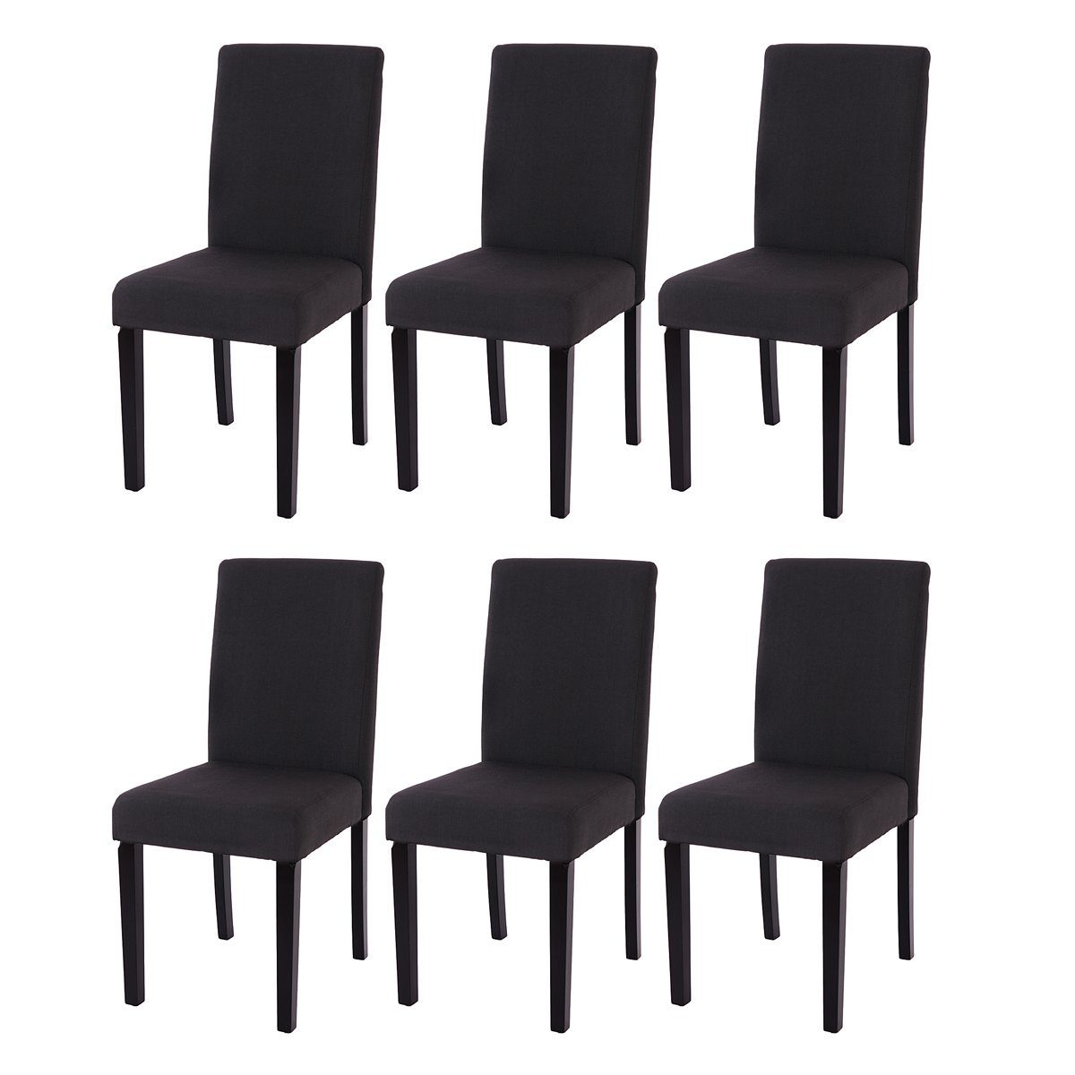 MCW Esszimmerstuhl Littau 6er-Set Textil Schwarz Dunkle Beine günstig online kaufen