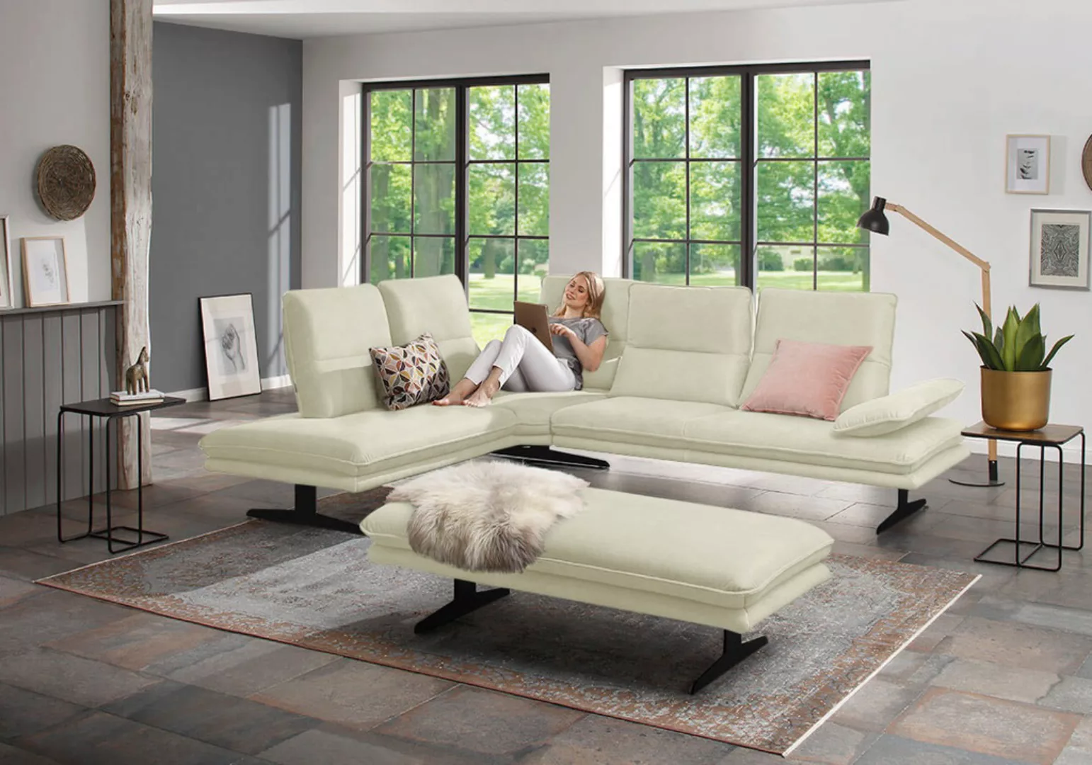 W.SCHILLIG Ecksofa "broadway, Designsofa, toller Sitzkomfort, zeitlos, eleg günstig online kaufen