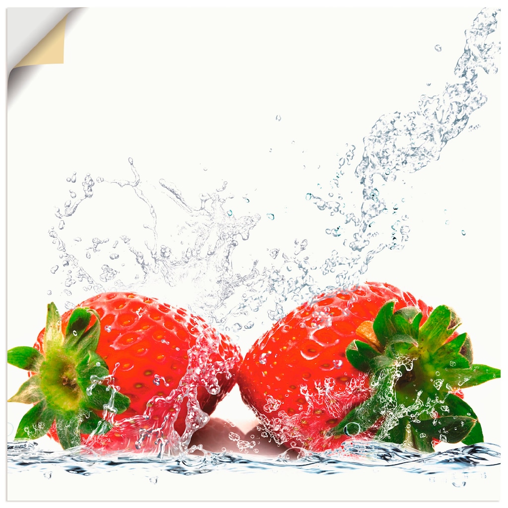 Artland Wandfolie "Erdbeeren mit Spritzwasser", Lebensmittel, (1 St.), selb günstig online kaufen