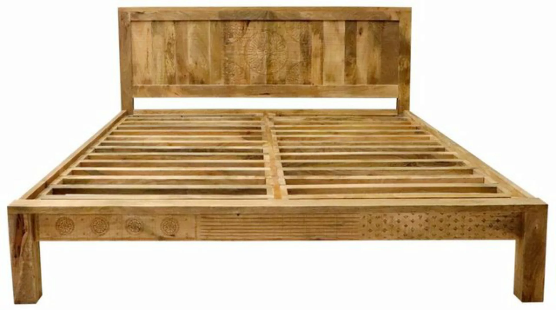 Indischesmoebelhausde Massivholzbett Bett Manu 180x200 aus Mangoholz günstig online kaufen