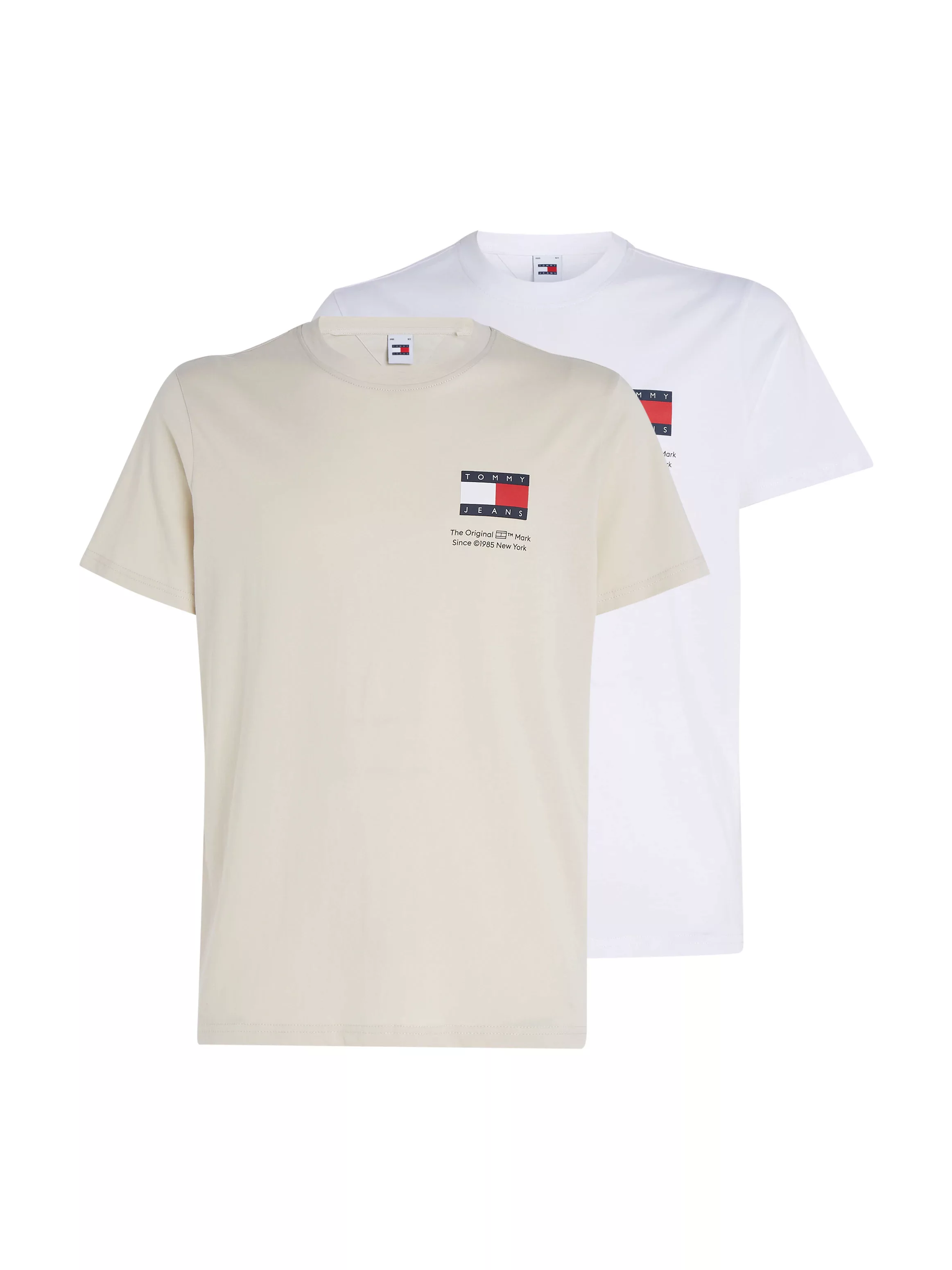 Tommy Jeans T-Shirt "TJM SLIM 2PACK S/S FLAG DNA TEE", mit großem Logodruck günstig online kaufen