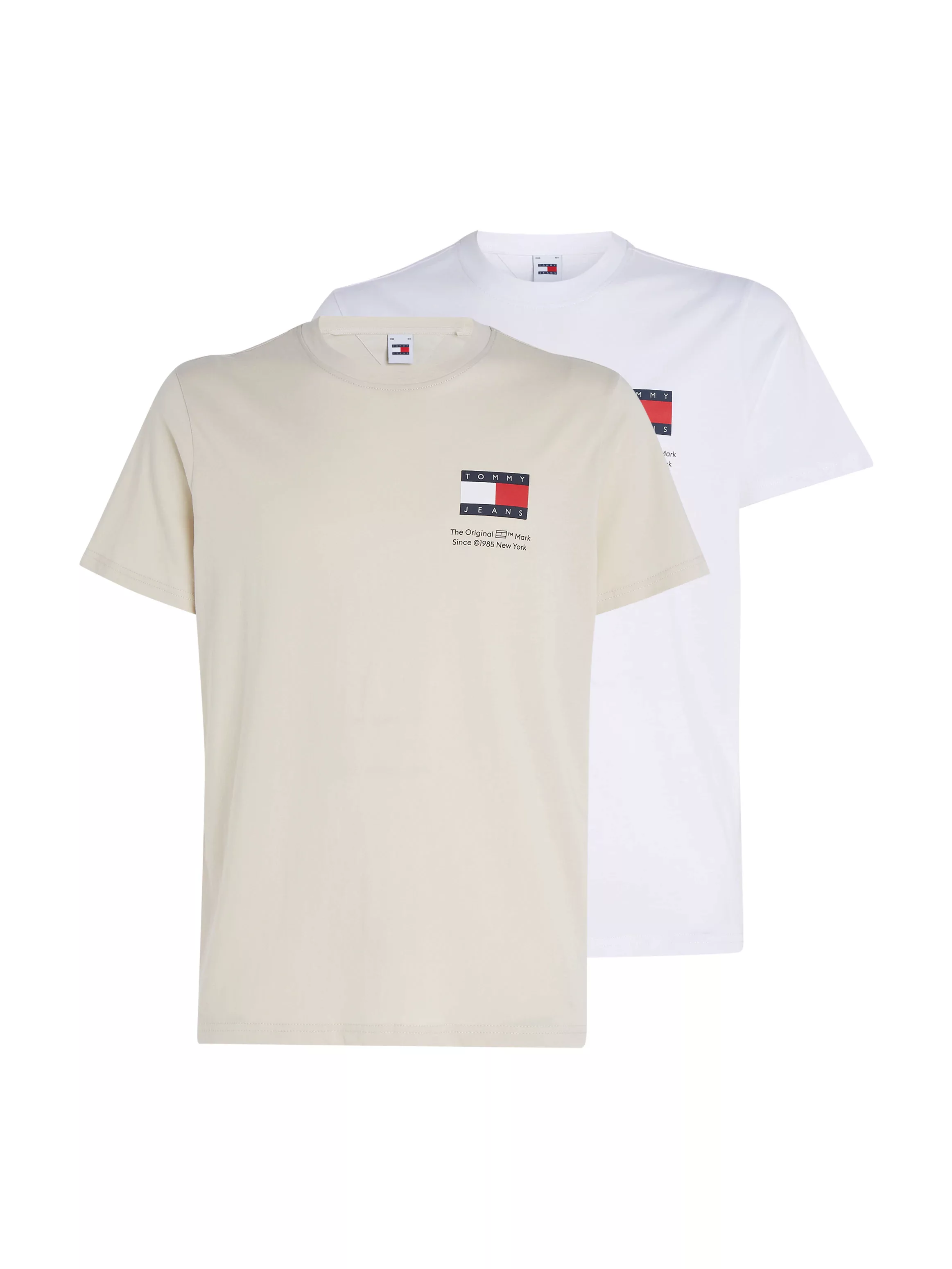 Tommy Jeans T-Shirt TJM SLIM 2PACK S/S FLAG DNA TEE (Packung, 2er) mit groß günstig online kaufen