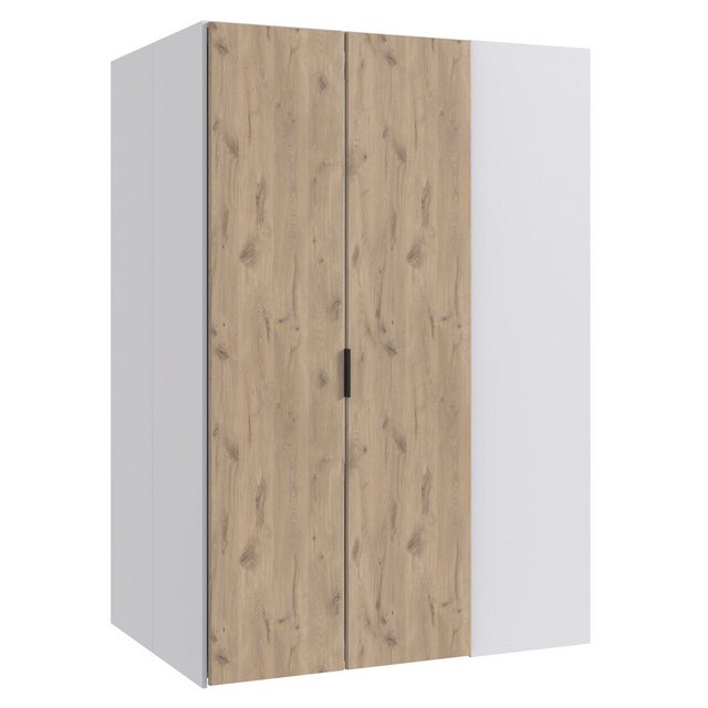 Lomadox Eckschrank NOLI-43 weiß Eiche Kleiderschrank Schrank 135x197x97 cm günstig online kaufen