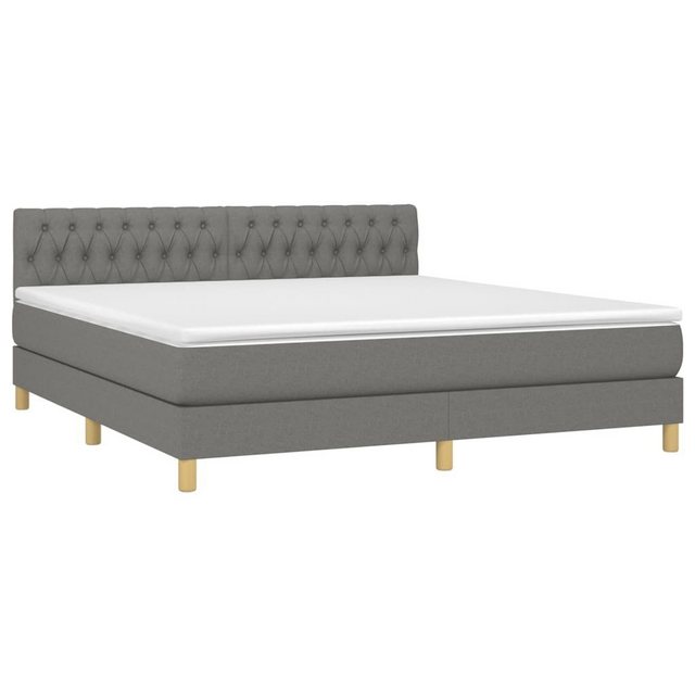 furnicato Bett Boxspringbett mit Matratze Dunkelgrau 180x200 cm Stoff (1-tl günstig online kaufen