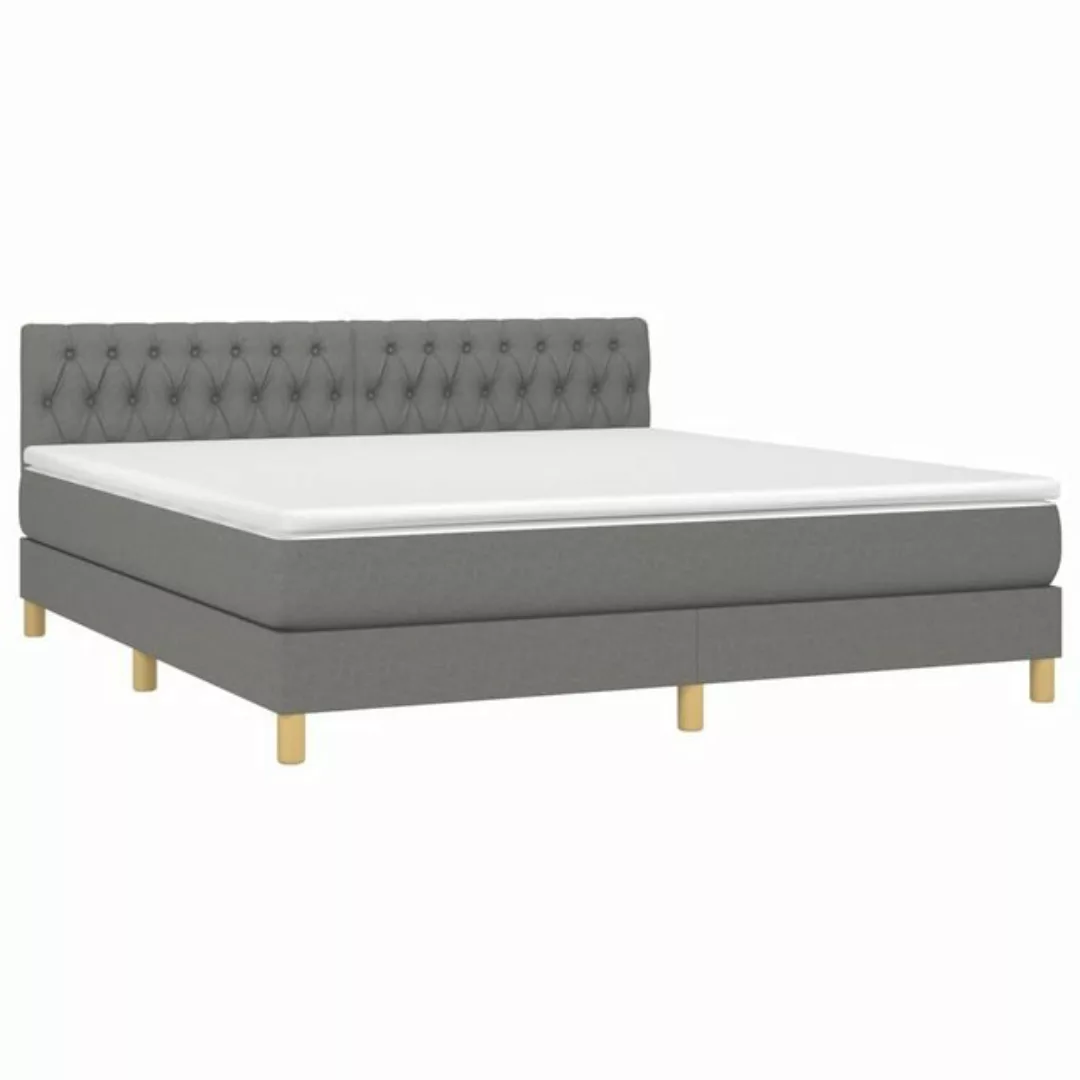 furnicato Bett Boxspringbett mit Matratze Dunkelgrau 180x200 cm Stoff (1-tl günstig online kaufen