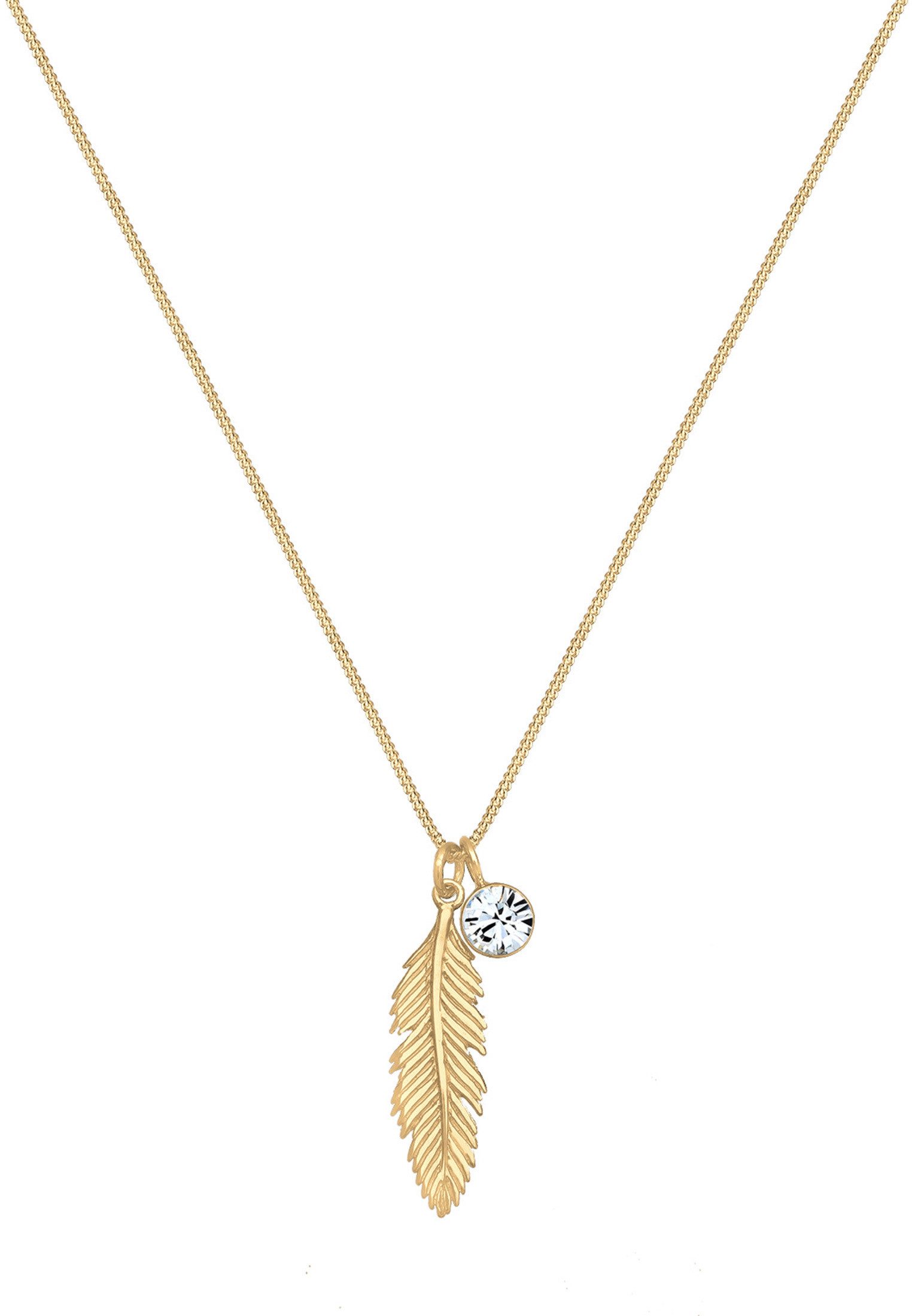 Elli Kette mit Anhänger Feder Boho günstig online kaufen