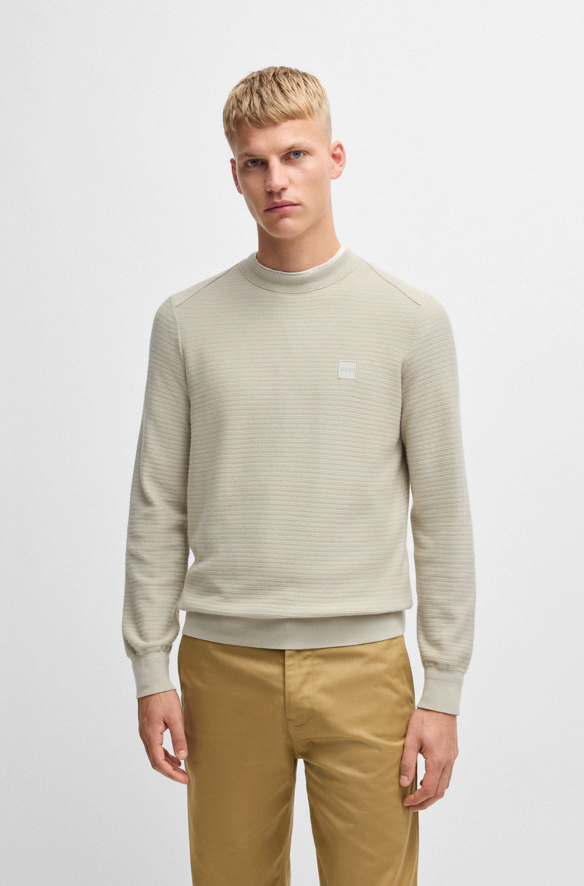 BOSS ORANGE Strickpullover Anion mit BOSS-Badge günstig online kaufen