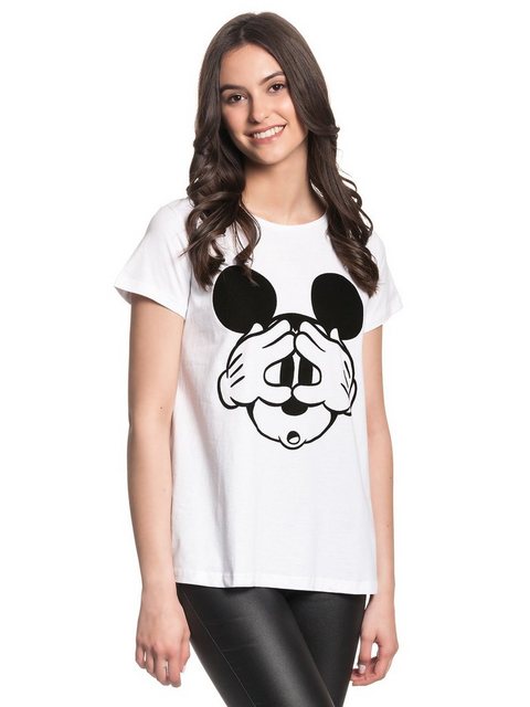 Disney Mickey Mouse Hey Mickey Damen T-Shirt weiss günstig online kaufen