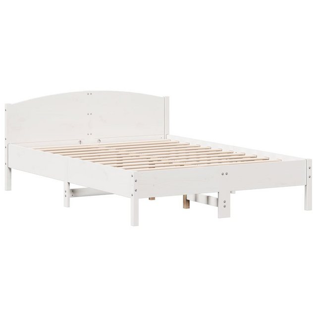 vidaXL Bett Massivholzbett ohne Matratze Weiß 150x200 cm Kiefernholz günstig online kaufen