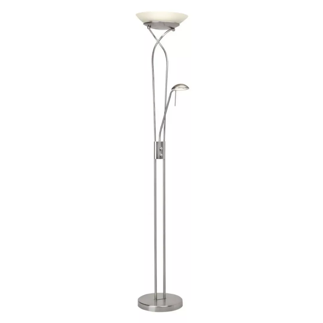 Brilliant Stehleuchte G93036/13 silber weiß Metall Glas H: ca. 180 cm günstig online kaufen