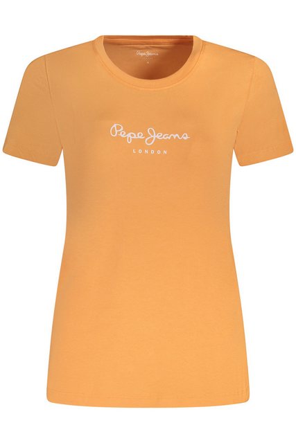 Pepe Jeans 2-in-1-Shorts Orange Damen T-Shirt Kurzarm aus nachhaltiger Baum günstig online kaufen