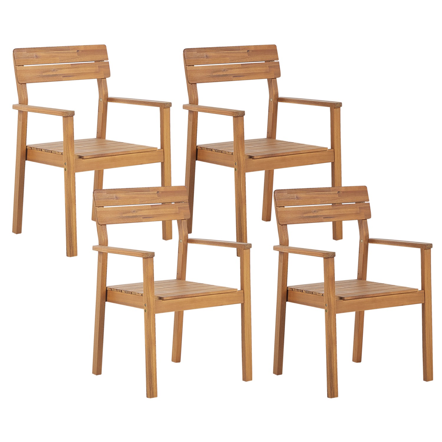 Beliani Gartenstuhl Heller Holzfarbton 56x60x88 günstig online kaufen