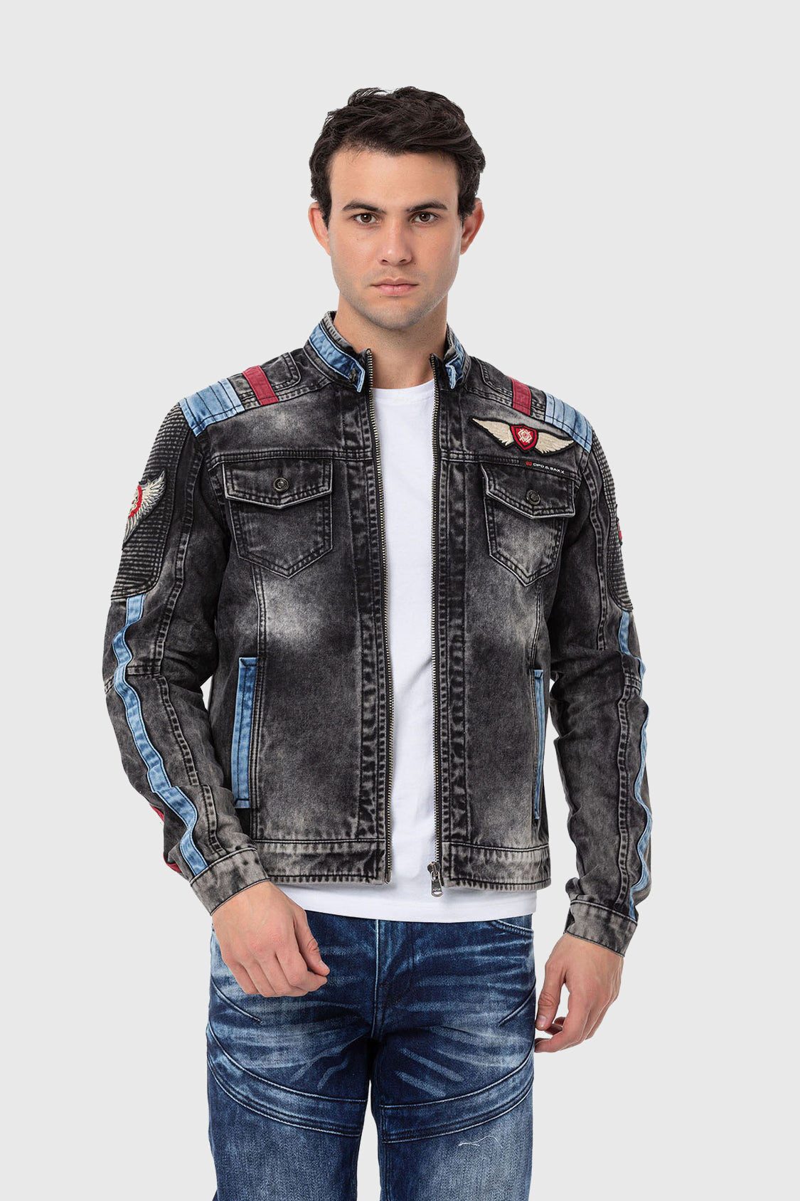 Cipo & Baxx Jeansjacke "Jeans Jacket", ohne Kapuze, mit coolen Stickereien günstig online kaufen