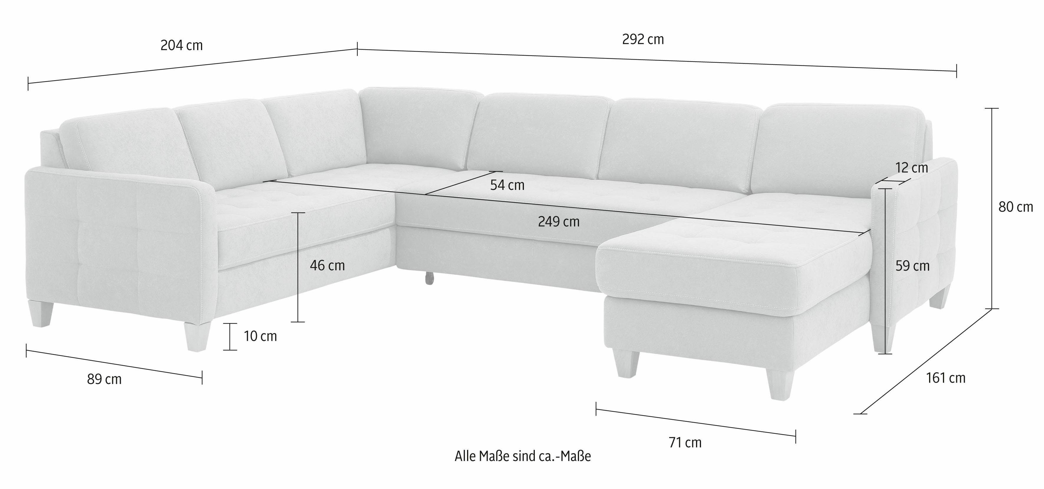 Home affaire Wohnlandschaft "Earl U-Form", wahlweise auch mit Bettfunktion günstig online kaufen