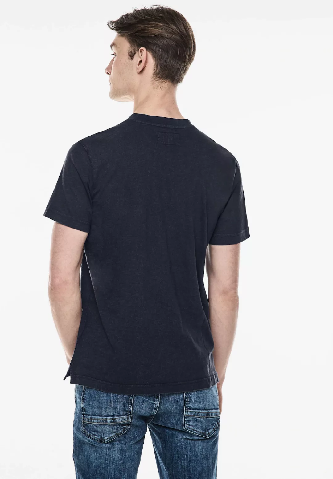 STREET ONE MEN T-Shirt, mit Brusttaschen und Knopfleiste günstig online kaufen