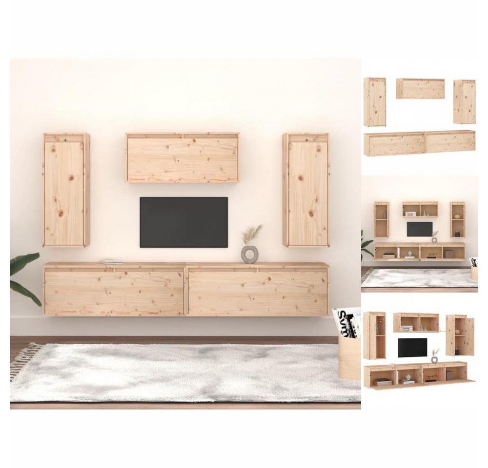 vidaXL TV-Schrank TV-Schränke 5 Stk Massivholz Kiefer Lowboard Lowboard günstig online kaufen