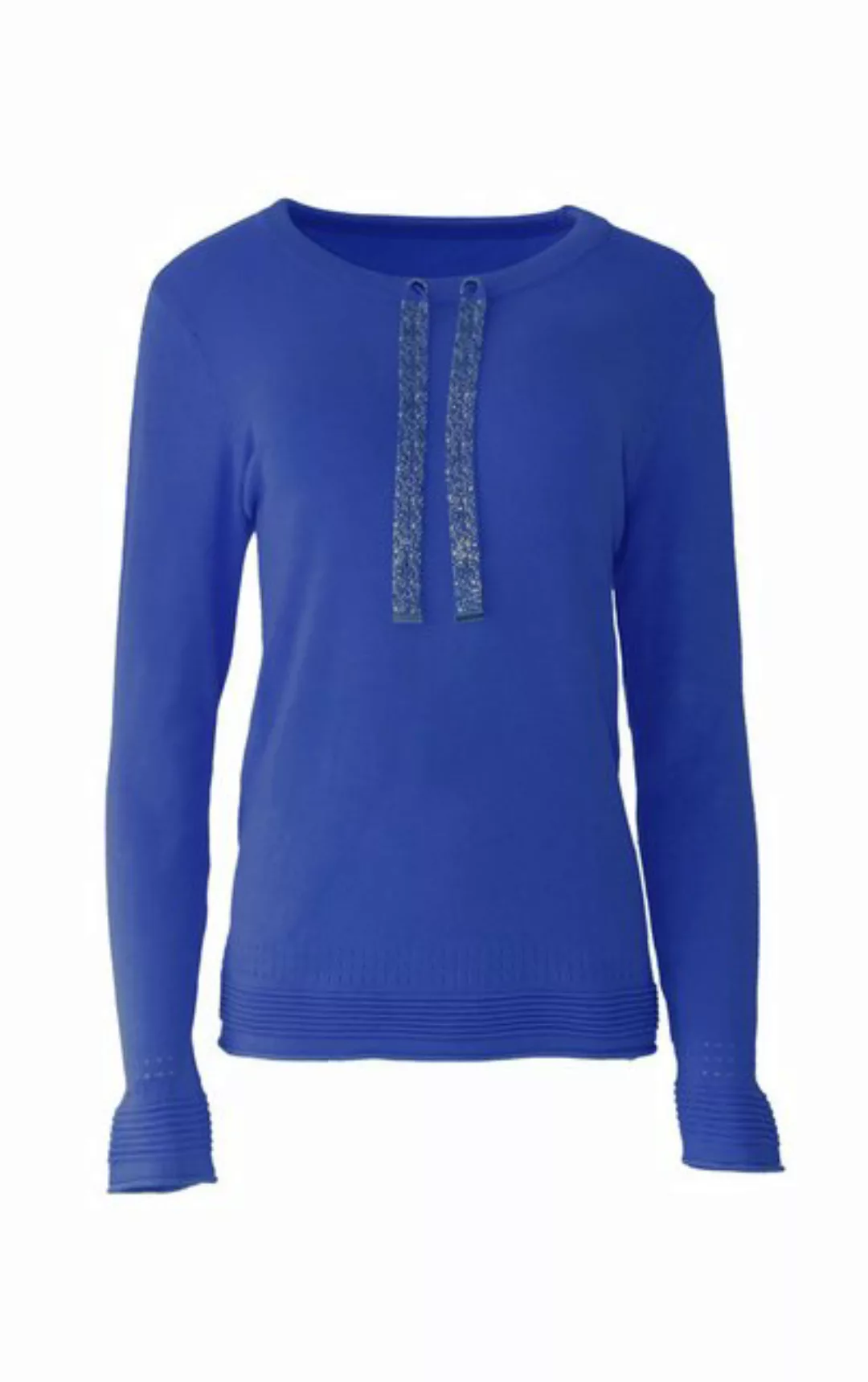 Passioni 3/4 Arm-Pullover Sportlicher Sommerpullover mit bestücktem Tunnelz günstig online kaufen