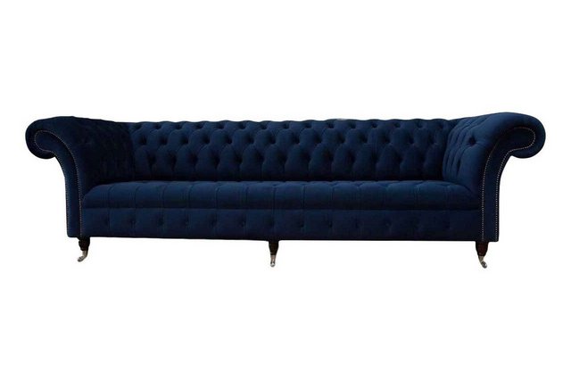 Xlmoebel Sofa Blaues Chesterfield Sofa 4 Plätze Couch Polsterstoff Neu, Her günstig online kaufen