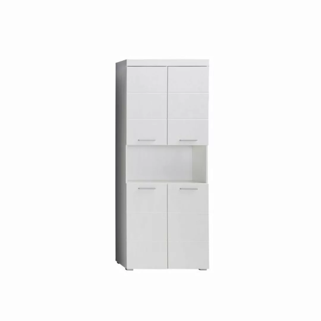 Lomadox Hochschrank ALTENA-19 Mehrzweckschrank Badezimmer in Weiß Hochglanz günstig online kaufen