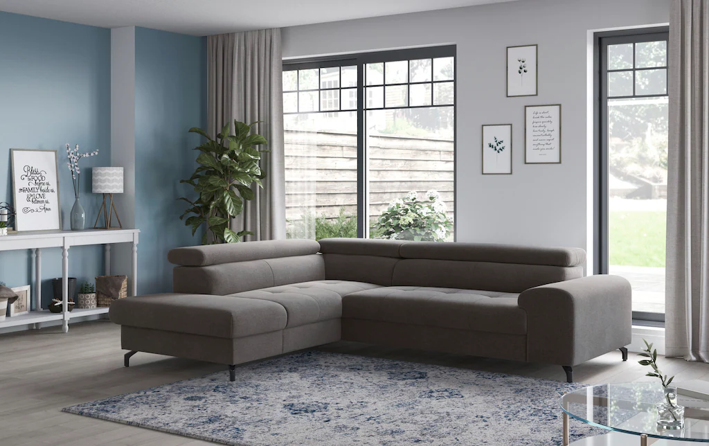 COTTA Ecksofa "Aura L-Form", mit Schlaffunktion, Bettkasten und Kopfteilver günstig online kaufen