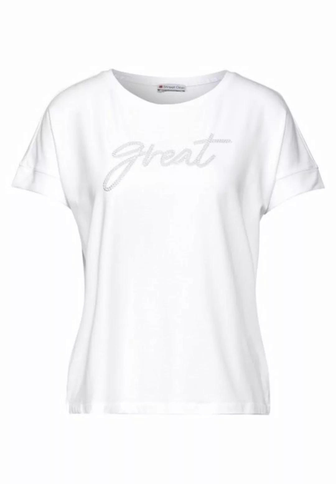 STREET ONE T-Shirt bestehend aus einem Materialmix günstig online kaufen