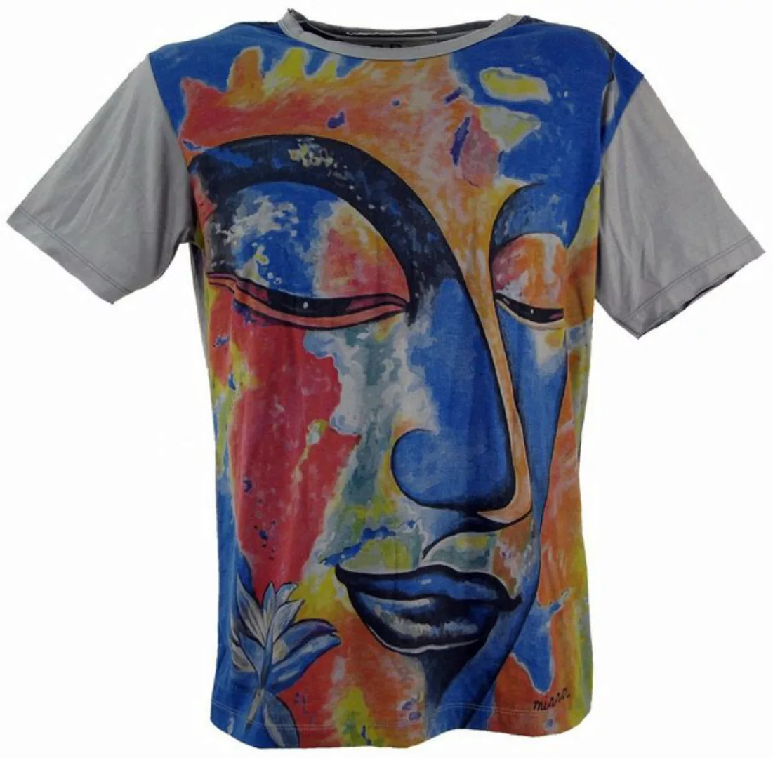 Guru-Shop T-Shirt Mirror T-Shirt - Buddha grau Festival, alternative Beklei günstig online kaufen