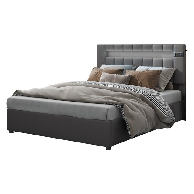 IDEASY Polsterbett Doppelbett, Familienbett, 140x200 cm, (mit 16-farbigem L günstig online kaufen