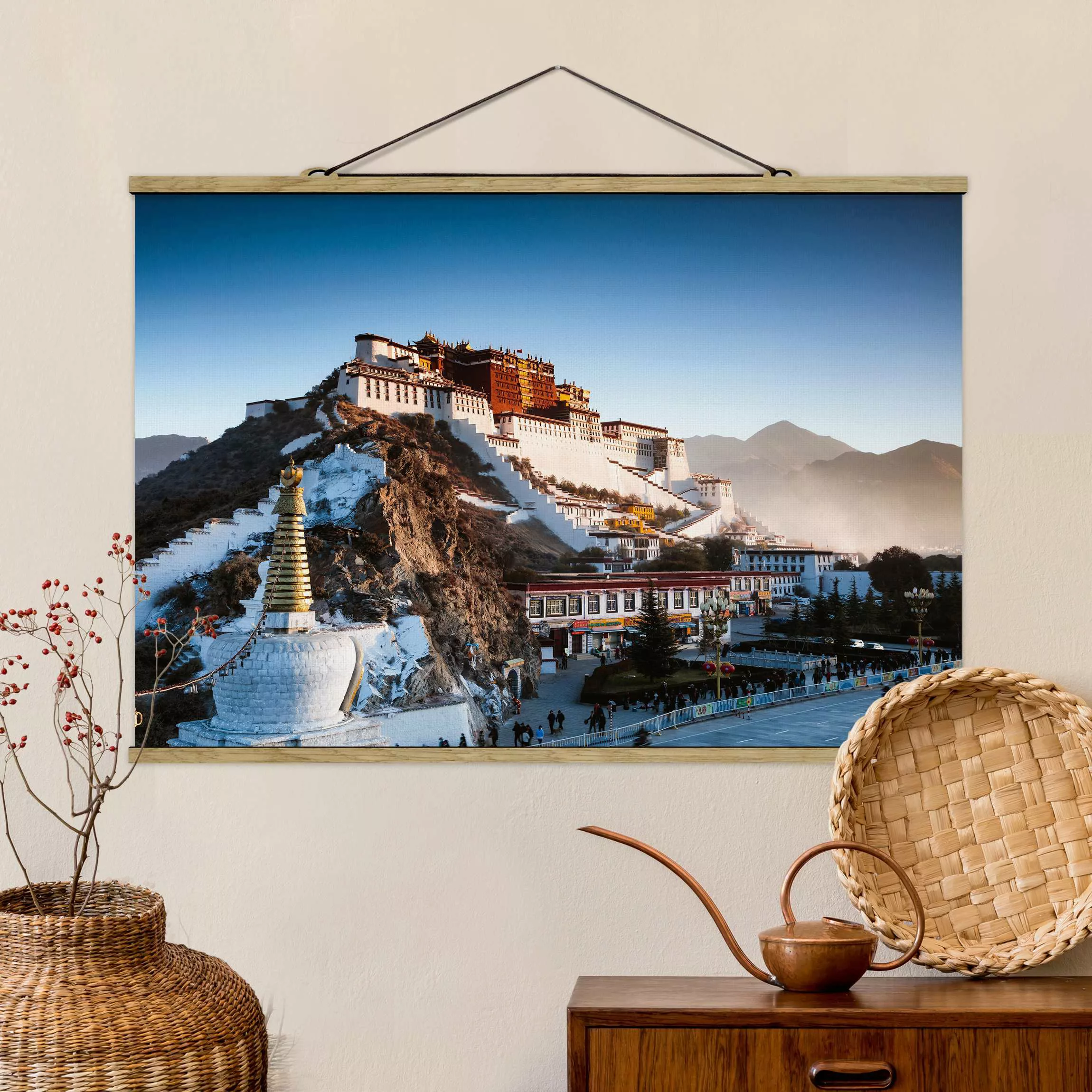 Stoffbild mit Posterleisten Potala Palast in Tibet günstig online kaufen