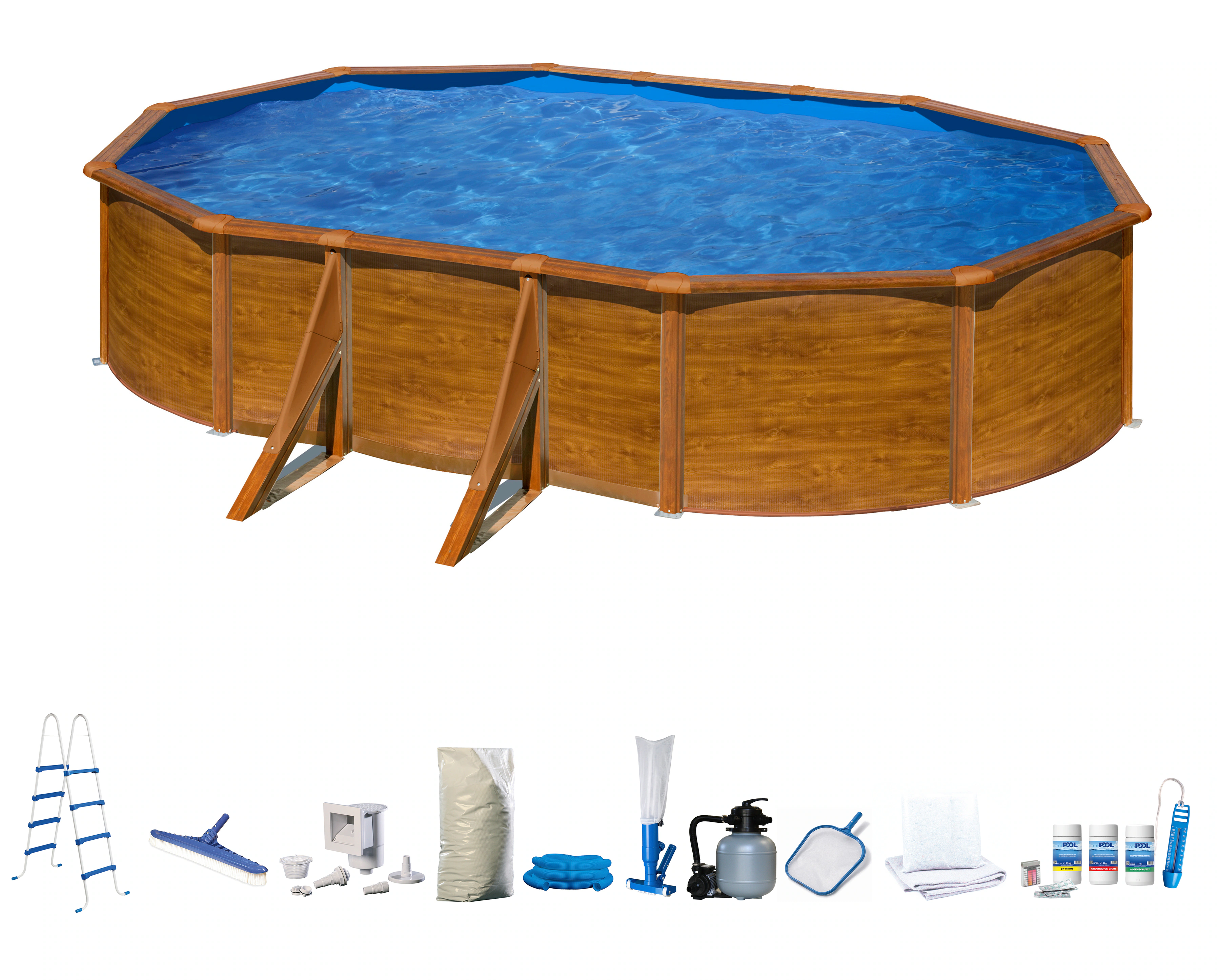 my POOL BWT Ovalpool, (Komplett-Set, 10 tlg.), in moderner Holzoptik, Höhe günstig online kaufen