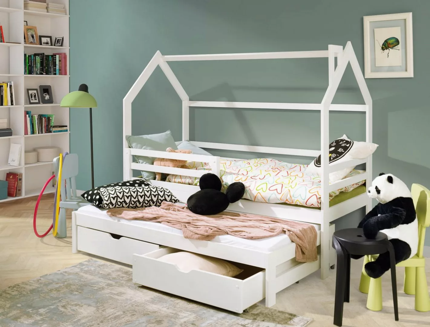 Fun Möbel Hausbett Kinderbett MERET (200x90cm, inkl. Rausfallschutz), inkl. günstig online kaufen