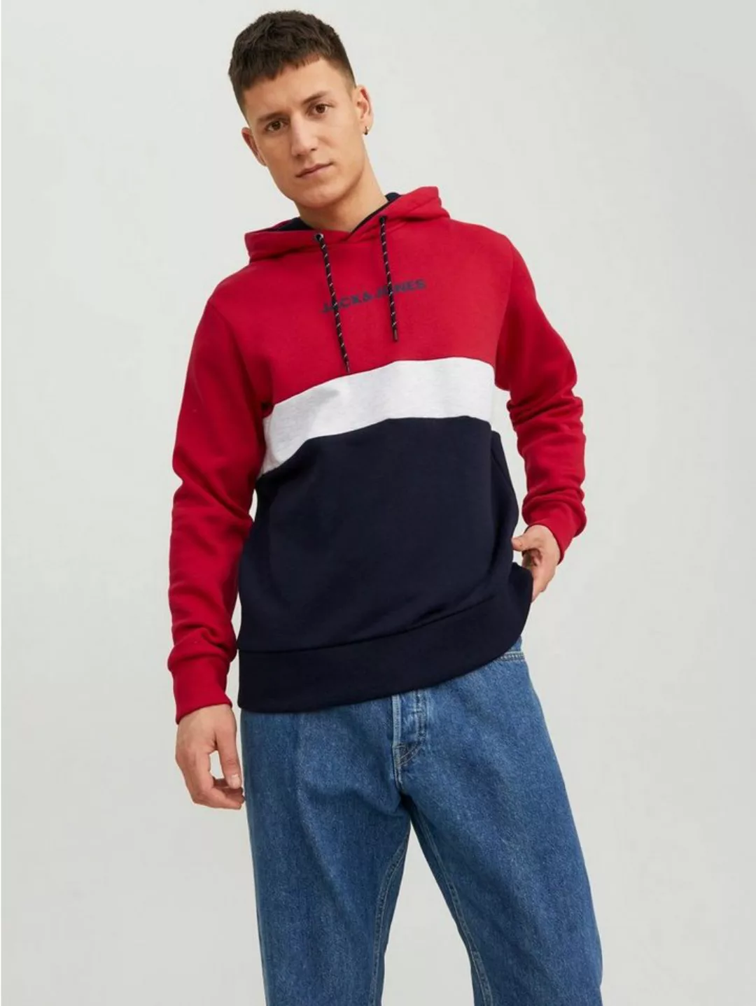 Jack & Jones Hoodie Kapuzenpullover mit Print Design Sweater Hoodie JJEREID günstig online kaufen