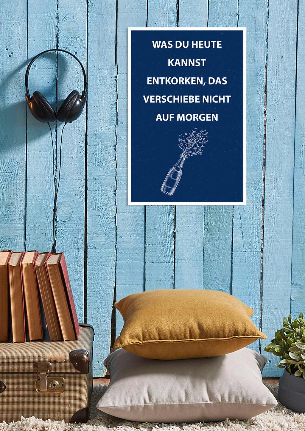 queence Metallbild "Entkorken", Schriftzüge-Schriftzug-Getränke, (1 St.), S günstig online kaufen