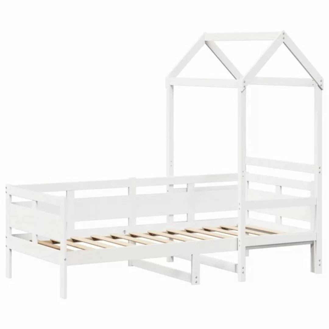 vidaXL Bett Tagesbett mit Dach Weiß 90x190 cm Massivholz Kiefer günstig online kaufen