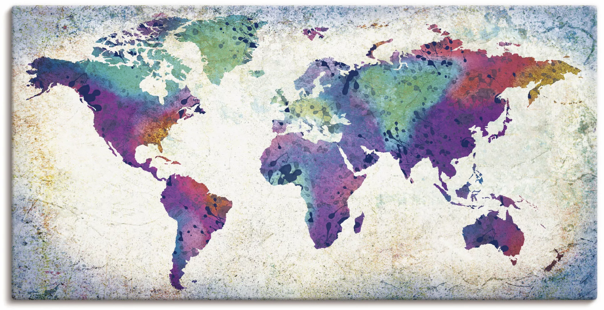 Artland Wandbild »bunte Weltkarte«, Land- & Weltkarten, (1 St.), als Alubil günstig online kaufen