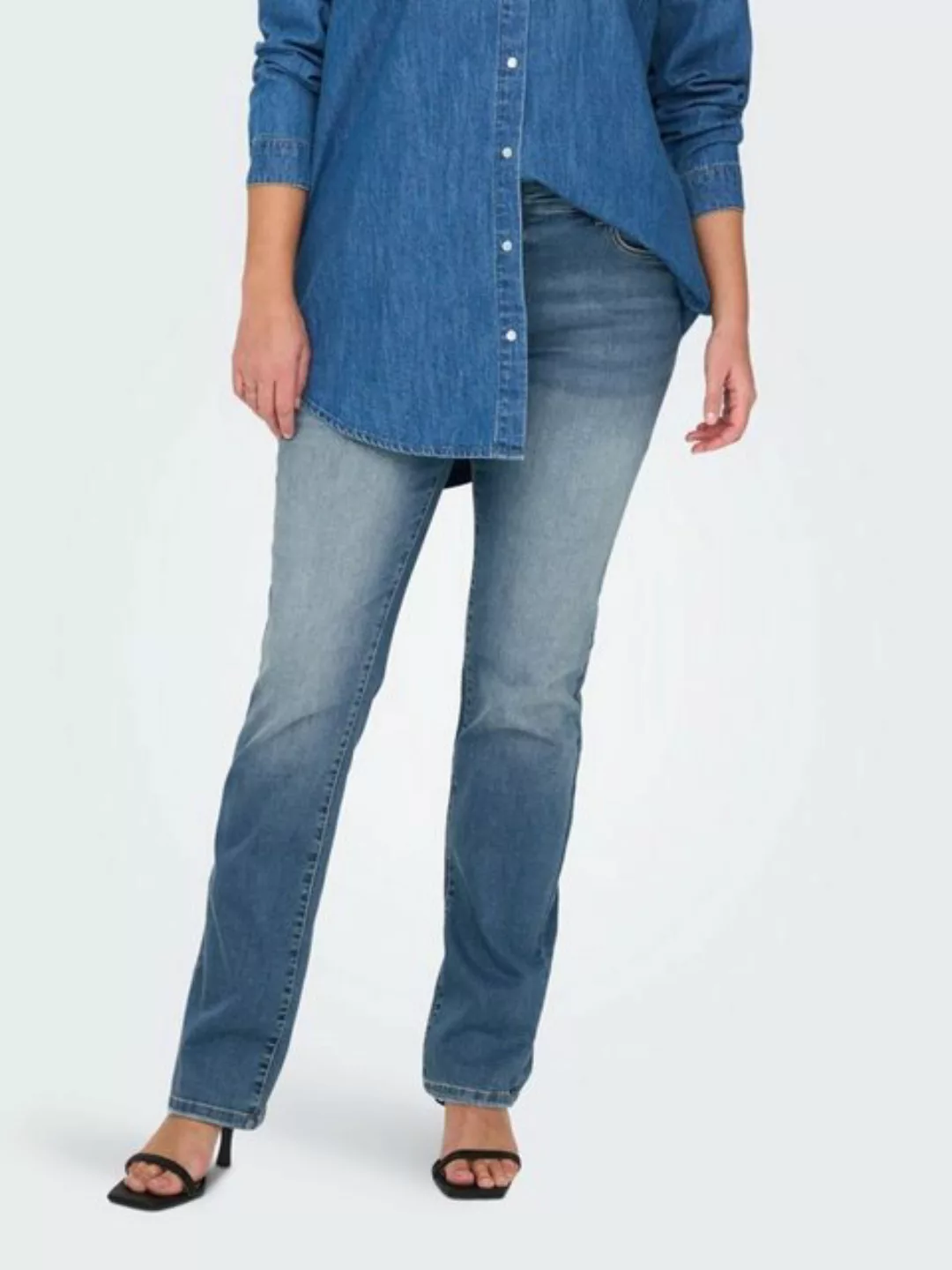 Carmakoma by Only Damen Jeans CARALICIA DOT258 - Straight Fit - Blau- Mediu günstig online kaufen