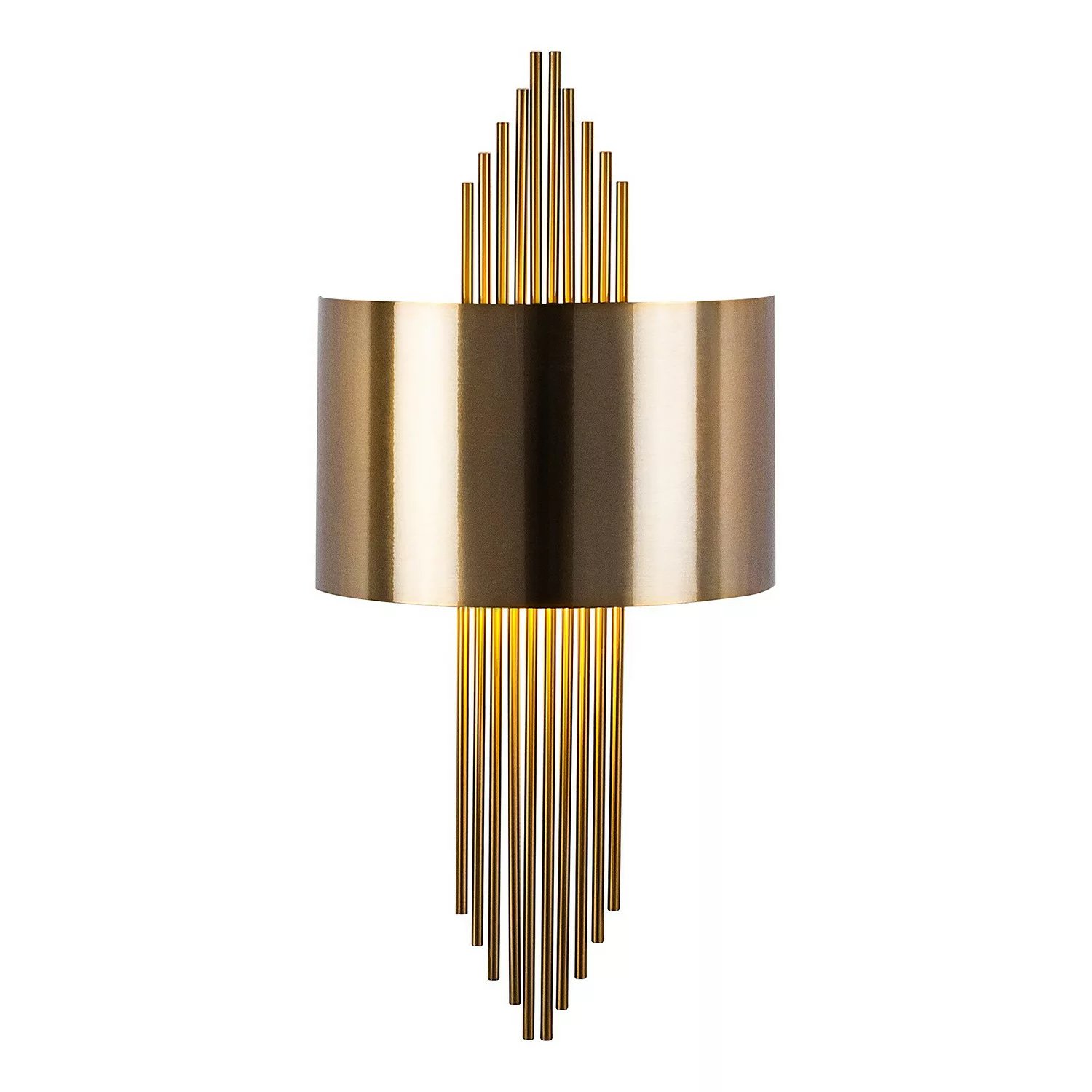 Wandleuchte - Metall - 22 x 75 cm - Schwarz & Goldfarben - SANGARIUS günstig online kaufen