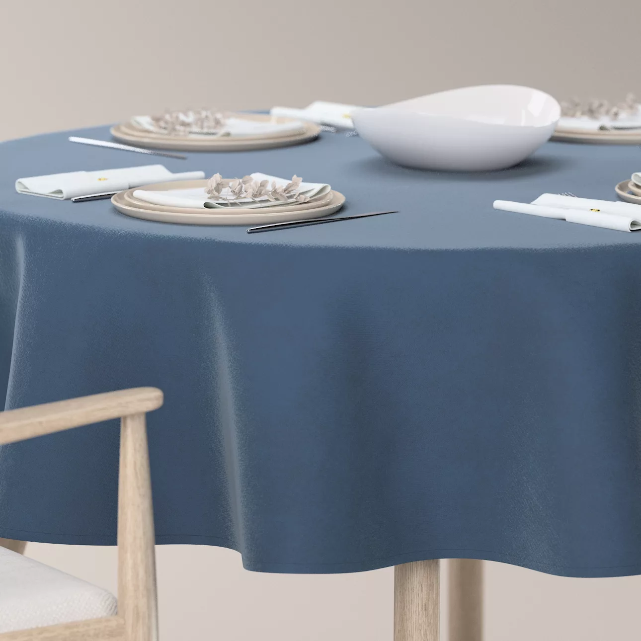 Runde Tischdecke, dunkelblau, Crema (180-40) günstig online kaufen