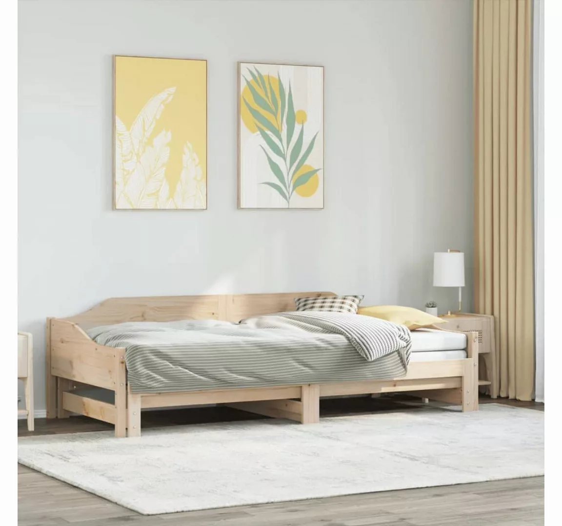 vidaXL Bett, Tagesbett Ausziehbar 90x190 cm Massivholz Kiefer günstig online kaufen